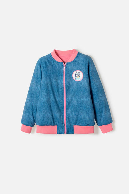 CHAQUETA DE BLUEY CON CIERRE MULTICOLOR PARA NIÑA 2T A 6T
