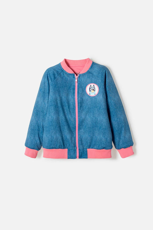 CHAQUETA DE BLUEY CON CIERRE MULTICOLOR PARA NIÑA 2T A 6T