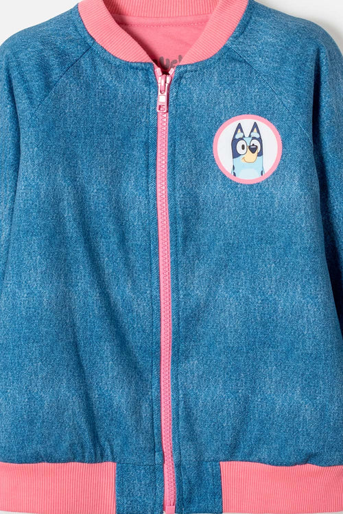CHAQUETA DE BLUEY CON CIERRE MULTICOLOR PARA NIÑA 2T A 6T