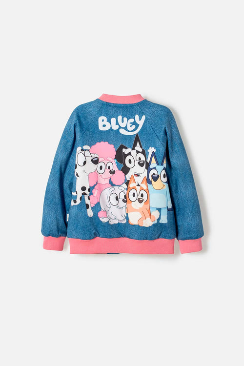 CHAQUETA DE BLUEY CON CIERRE MULTICOLOR PARA NIÑA 2T A 6T