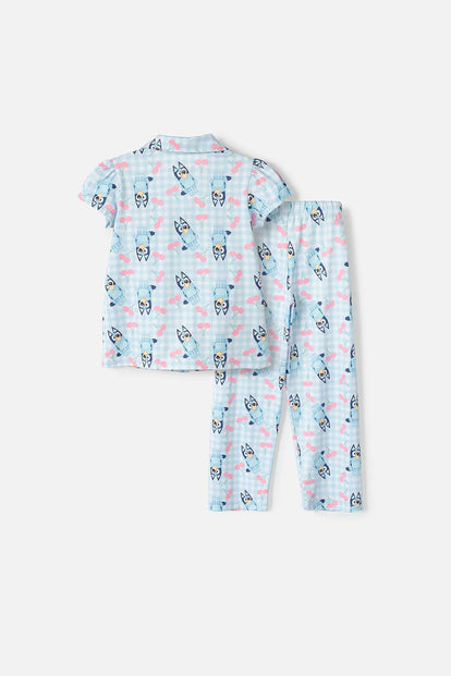 PIJAMA DE BLUEY MULTICOLOR DE PANTALÓN LARGO PARA NIÑA 2T A 6T