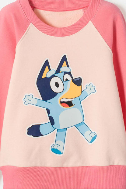 CONJUNTO DE BLUEY CON PANTALÓN LARGO ROSADO PARA NIÑA 2T A 6T