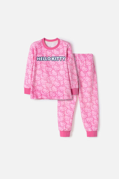 PIJAMA DE HELLO KITTY PANTALÓN LARGO ROSADO PARA NIÑA 2T A 6T