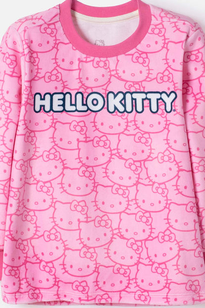 PIJAMA DE HELLO KITTY PANTALÓN LARGO ROSADO PARA NIÑA 2T A 6T