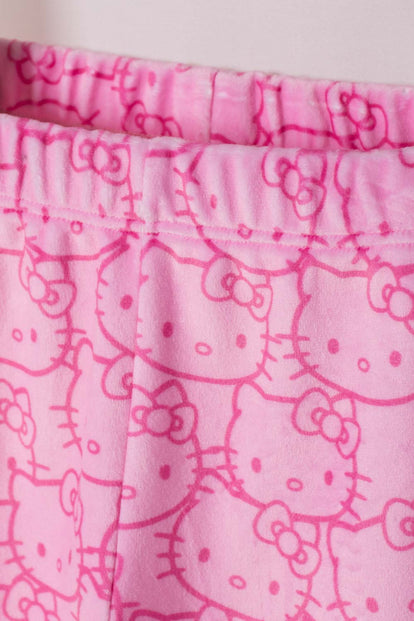 PIJAMA DE HELLO KITTY PANTALÓN LARGO ROSADO PARA NIÑA 2T A 6T
