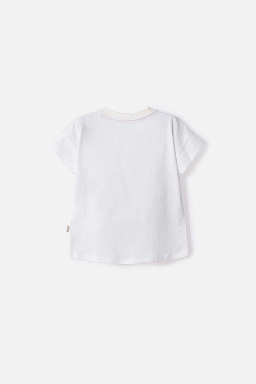 CAMISETA DE CINNAMOROLL MANGA CORTA BLANCO PARA NIÑA 2T A 6T