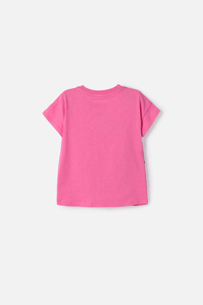 CAMISETA DE HELLO KITTY MANGA CORTA ROSADA PARA NIÑA 2T A 6T