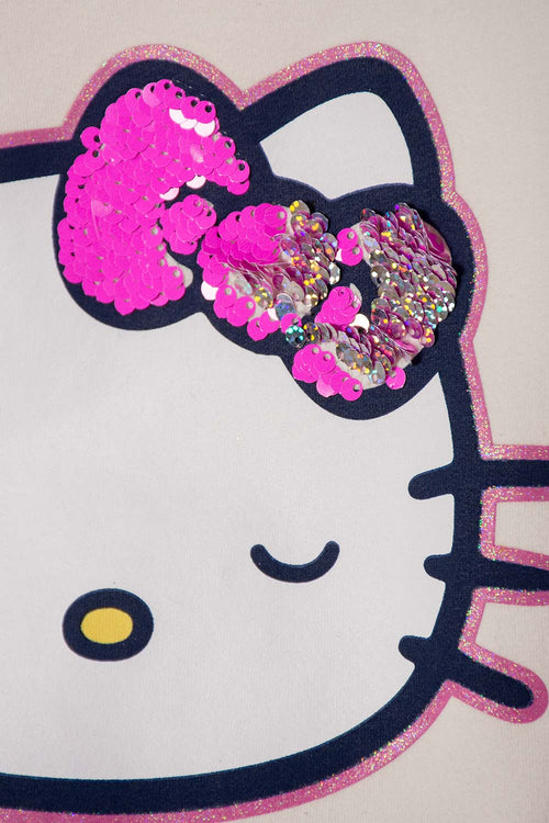 BUZO DE HELLO KITTY CERRADO MARFIL PARA NIÑA 2T A 6T