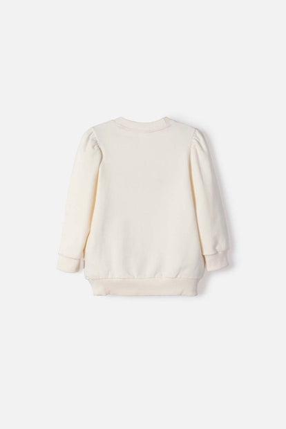 BUZO DE HELLO KITTY CERRADO MARFIL PARA NIÑA 2T A 6T