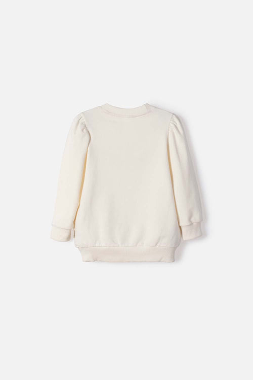 BUZO DE HELLO KITTY CERRADO MARFIL PARA NIÑA 2T A 6T