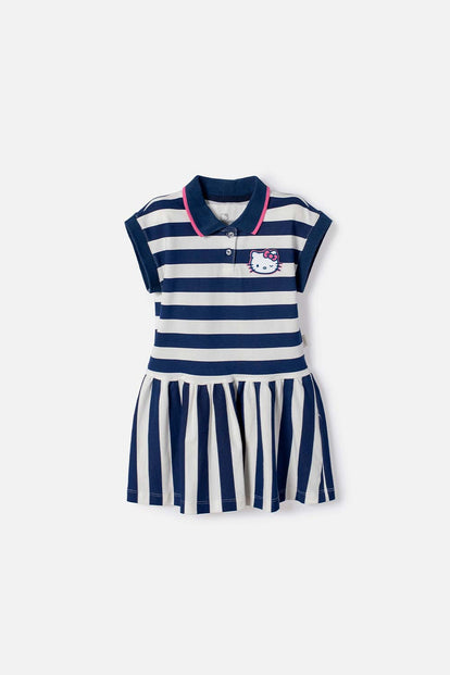 VESTIDO DE HELLO KITTY MANGA CORTA MULTICOLOR PARA NIÑA 2T A 6T