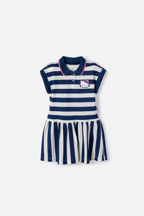 VESTIDO DE HELLO KITTY MANGA CORTA MULTICOLOR PARA NIÑA 2T A 6T
