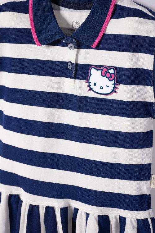 VESTIDO DE HELLO KITTY MANGA CORTA MULTICOLOR PARA NIÑA 2T A 6T