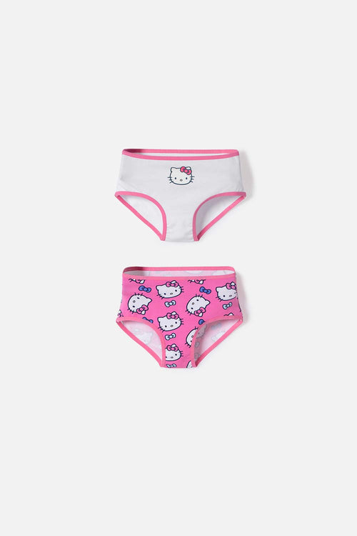 PACK X2 PANTIES DE HELLO KITTY MULTICOLOR PARA NIÑA 2T A 6T