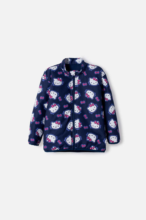 CHAQUETA DE HELLO KITTY CON CIERRE AZUL PARA NIÑA 2T A 6T