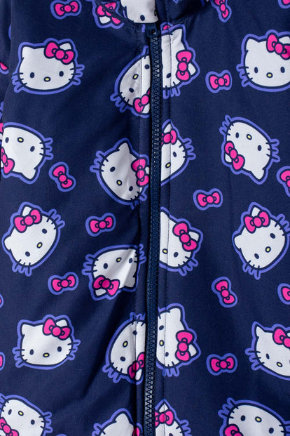 CHAQUETA DE HELLO KITTY CON CIERRE AZUL PARA NIÑA 2T A 6T