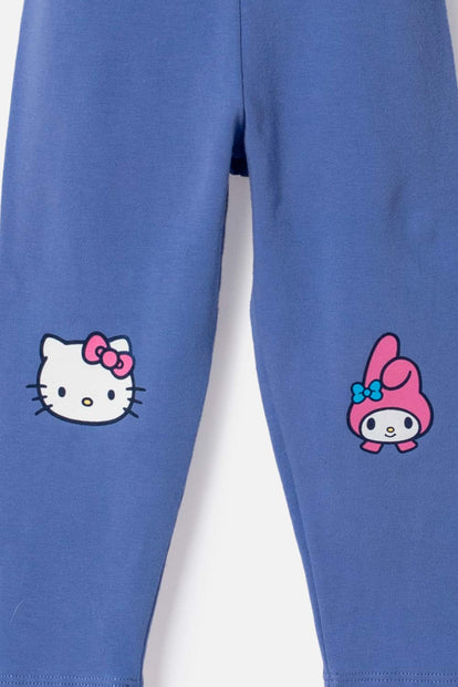 CONJUNTO DE HELLO KITTY CON BUZO AZUL PARA BEBÉ NIÑA