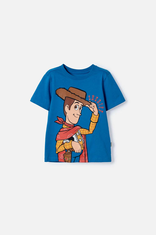 CAMISETA DE TOY STORY MANGA CORTA AZUL PARA NIÑO 2T A 6T