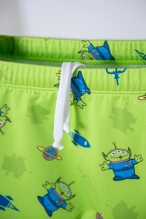 CONJUNTO DE BAÑO DE TOY STORY MANGA LARGA AZUL Y VERDE PARA NIÑO 3T A 6T