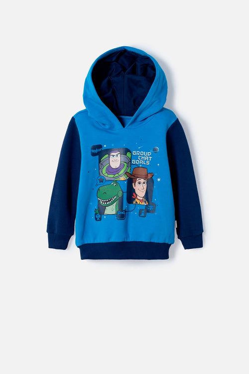 BUZO DE TOY STORY CERRADO CON CAPUCHA AZUL PARA NIÑO 2T A 6T