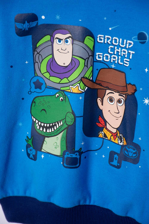 BUZO DE TOY STORY CERRADO CON CAPUCHA AZUL PARA NIÑO 2T A 6T