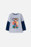 CAMISETA DE TOY STORY MANGA LARGA GRIS Y AZUL PARA NIÑO 3T A 6T