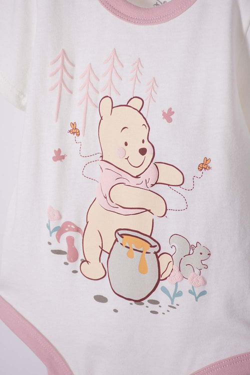 BODY DE WINNIE THE POOH MANGA CORTA MARFIL PARA NIÑA