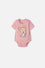 BODY DE BAMBI MANGA CORTA ROSA PARA BEBÉ NIÑA