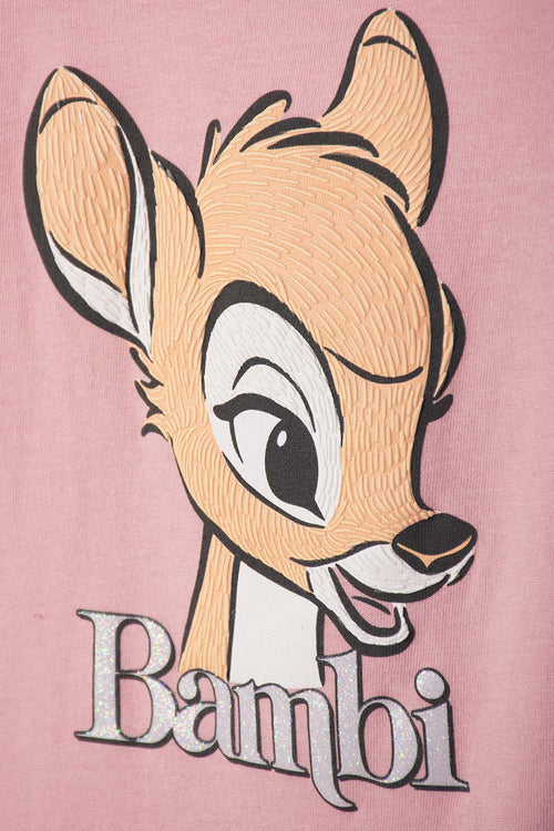 BODY DE BAMBI MANGA CORTA ROSA PARA BEBÉ NIÑA