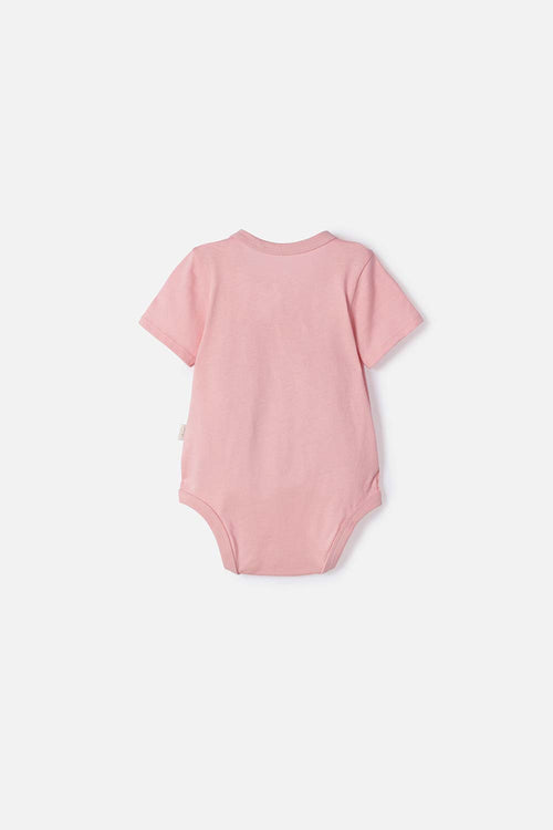 BODY DE BAMBI MANGA CORTA ROSA PARA BEBÉ NIÑA