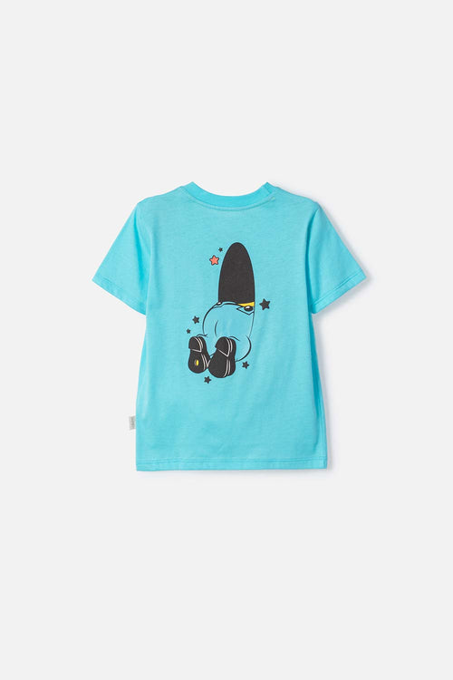 CAMISETA DE MINIONS MANGA CORTA AZUL PARA NIÑO 2T A 6T