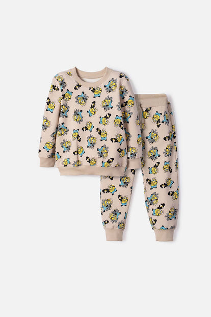 CONJUNTO LOS MINIONS PANTALÓN LARGO CAQUI PARA NIÑO 2T A 6T