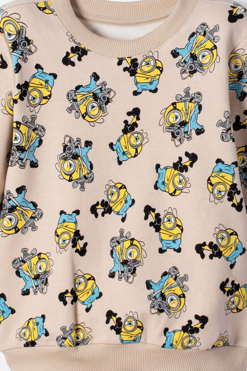 CONJUNTO LOS MINIONS PANTALÓN LARGO CAQUI PARA NIÑO 2T A 6T