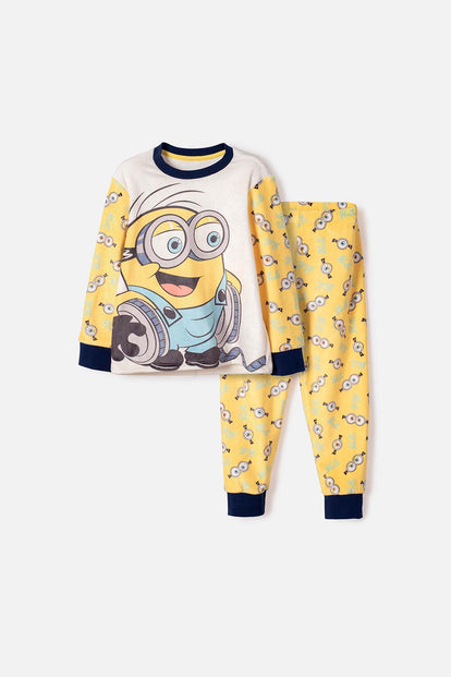 PIJAMA DE MINIONS PANTALÓN LARGO MULTICOLOR PARA NIÑO 2T A 6T