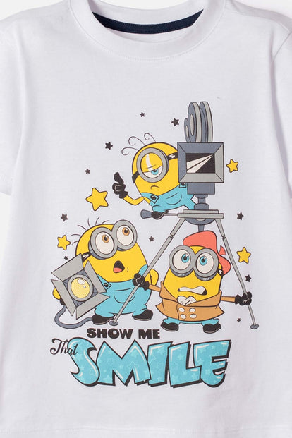CONJUNTO DE MINIONS CON BERMUDA MULTICOLOR PARA NIÑO 2T A 6T