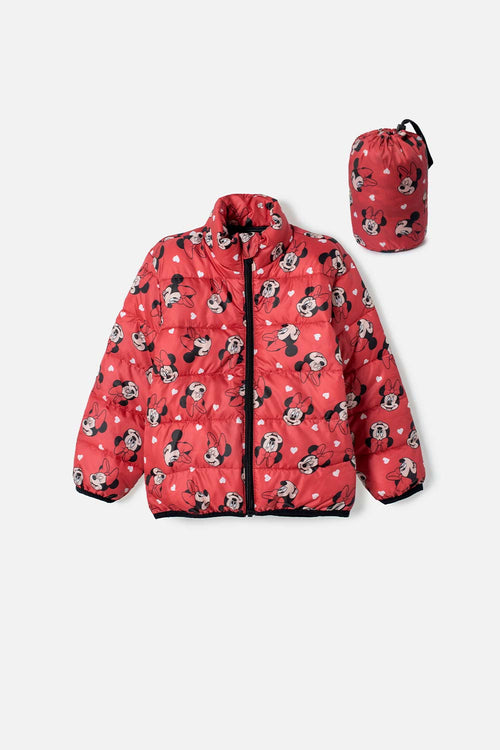 CHAQUETA DE MINNIE MOUSE CON CIERRE ROJO PARA NIÑA 2T A 6T