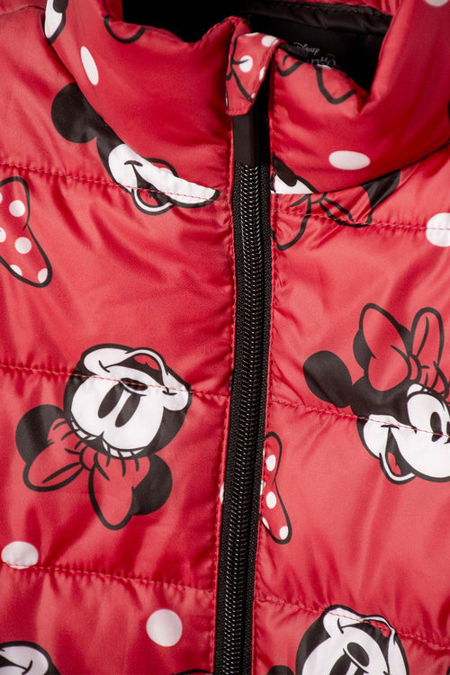 CHAQUETA DE MINNIE MOUSE CON CIERRE ROJO PARA NIÑA 2T A 6T