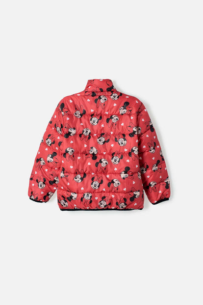 CHAQUETA DE MINNIE MOUSE CON CIERRE ROJO PARA NIÑA 2T A 6T