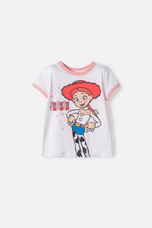 CAMISETA DE TOY STORY MANGA CORTA BLANCO PARA NIÑA 2T A 6T