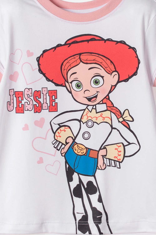 CAMISETA DE TOY STORY MANGA CORTA BLANCO PARA NIÑA 2T A 6T