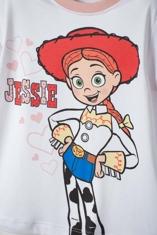 CAMISETA DE TOY STORY MANGA CORTA BLANCO PARA NIÑA 2T A 6T