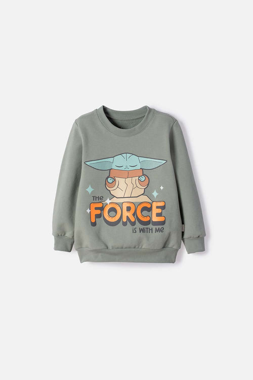 BUZO DE MANDALORIAN CERRADO VERDE PARA NIÑO 2T A 6T