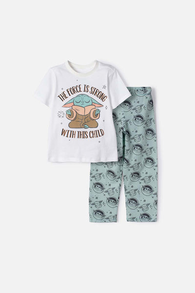 PIJAMA DE MANDALORIAN PANTALÓN LARGO MULTICOLOR PARA NIÑO 2T A 6T