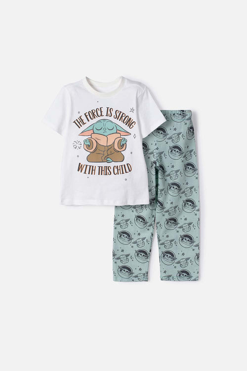 PIJAMA DE MANDALORIAN PANTALÓN LARGO MULTICOLOR PARA NIÑO 2T A 6T