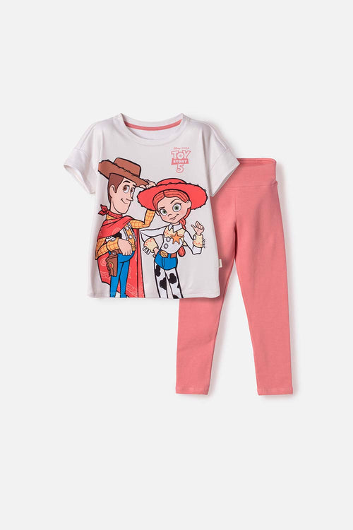 CONJUNTO DE TOY STORY PANTALÓN LARGO MULTICOLOR PARA NIÑA 2T A 6T