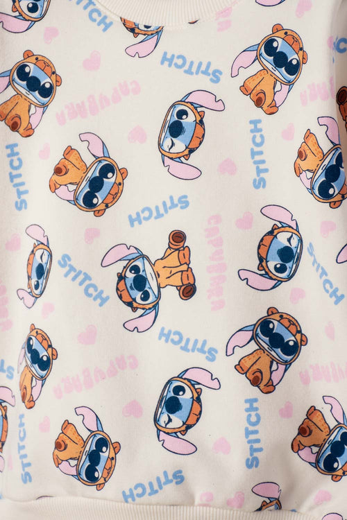 CONJUNTO DE STITCH Y CAPYBARA MULTICOLOR PARA NIÑA 2T A 6T