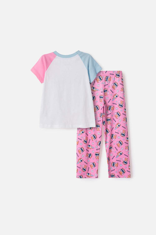 PIJAMA DE STITCH Y CABYBARA PANTALÓN LARGO MULTICOLOR PARA NIÑA