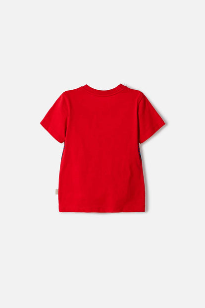 CAMISETA DE SPIDEY MANGA CORTA ROJA PARA NIÑO 2T A 6T