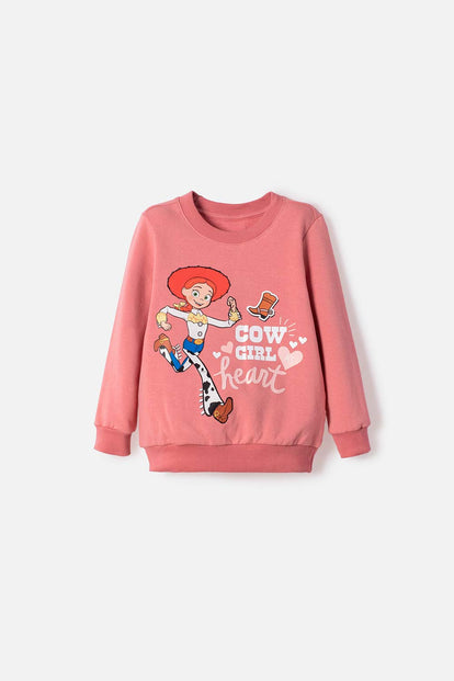 BUZO DE TOY STORY CERRADO PALO DE ROSA PARA NIÑA 2T A 6T