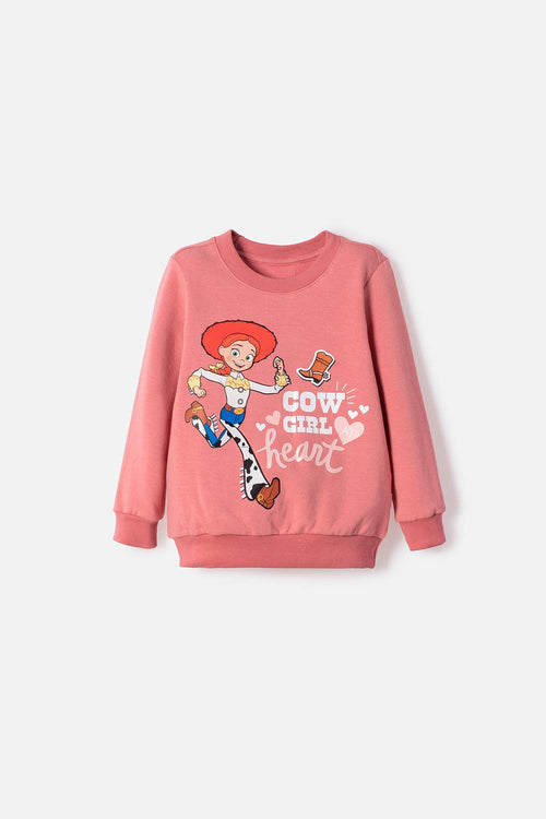 BUZO DE TOY STORY CERRADO PALO DE ROSA PARA NIÑA 2T A 6T